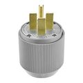 Product Image of Arrow Hart Auto Grip Plug, #12-4 Awg 30A, Range & Dryer, 250V, Gray, 15-30P, 3-Pole, 4-Wire, 8432N