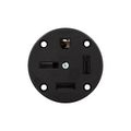 Product Image of Receptacle, #14 To 10Awg 50A, Panel, 250V, Black, Nema 15-50R, 3-Pole, 4-Wire, 3-Phase, Power, 8450P