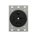 Product Image of Receptacle, #14 To 10 Awg 60A, 250V, Black, Nema 15-60R, 3-Pole, 4-Wire, Screw, 3-Phase, Power, 8460N