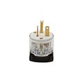 Product Image of Arrow Hart Safety Grip Straight Blade Plug, #18-12 Awg 20A, 250V, Clear, High-Impact Pvc, 2-Pole, 8466
