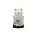 Product Image of Arrow Hart Safety Grip Straight Blade Connector, #18-12 Awg 15A, 250V, Clear, 6-15R, 2-Pole, 8669