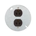 Product Image of Arrow Hart Flush Mount Receptacle, #14-10 Awg 15A 125V, Brown Face Cover, Duplex, 869-BOX