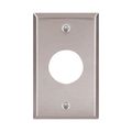 Product Image of Single Receptacle Wallplate, Stainless Steel, 1.406" Hole Cutout, Stainless Steel, Single-Gang, 93091-BOX
