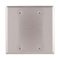 Product Image of Blank Wallplate, Stainless Steel, Blank Cutout, Stainless Steel, 2- Gang, Standard, Ed Box, 93152-BOX