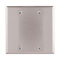 Product Image of Blank Wallplate, Stainless Steel, Blank Cutout, Stainless Steel, Two- Gang, Standard, Sp-L, 93152-SP-L