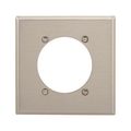 Product Image of Power Outlet & Locking Wallplate, Stainless Steel, 2.47" Hole Cutout, 2-Gang, 93223-BOX