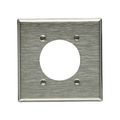 Product Image of Power Outlet & Locking Wallplate, Stainless Steel, 2.15" Hole Cutout, 2-Gang, 93227-BOX