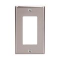 Product Image of Decorator / Gfci Wallplate, Stainless Steel, Decorator Cutout, Stainless Steel, Single-Gang, 93401-BOX1