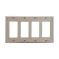 Product Image of Decorator / Gfci Wallplate, Stainless Steel, Decorator Cutout, Stainless Steel, 4-Gang, 93404-BOX
