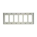 Product Image of Decorator / Gfci Wallplate, Stainless Steel, Decorator Cutout, Stainless Steel, 6-Gang, 93406-BOX