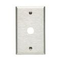 Product Image of Telephone & Coaxial Wallplate, Stainless Steel, 0.625" Hole Cutout, Stainless Steel, Single-Gang, 93591-BOX