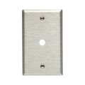 Product Image of Telephone & Coaxial Wallplate, Stainless Steel, 0.375" Hole Cutout, Stainless Steel, Single-Gang, 93696-BOX