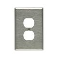 Product Image of Duplex Receptacle Wallplate, Stainless Steel, Duplex Receptacle Cutout, Stainless Steel, 1-Gang, 93801-BOX