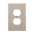 Product Image of Duplex Receptacle Wallplate, Stainless Steel, Duplex Receptacle Cutout, Stainless Steel, 1-Gang, 93901-BOX