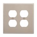 Product Image of Duplex Receptacle Wallplate, Stainless Steel, Duplex Receptacle Cutout, Stainless Steel, 2-Gang, 93902-BOX