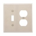 Product Image of Combo Wallplate, Stainless Steel, Toggle, Duplex Receptacle Cutout, Stainless Steel, 2-Gang, 93932-BOX