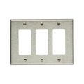 Product Image of Decorator / Gfci Wallplate, Stainless Steel, Decorator Cutout, Stainless Steel, 3-Gang, 93936-BOX