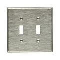 Product Image of Toggle Wallplate, Stainless Steel, Toggle Cutout, Stainless Steel, 2- Gang, Mid-Size, Ed Box, 93972-BOX