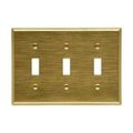 Product Image of Toggle Wallplate, Brass, Toggle Cutout, Brass, Three- Gang, Standard, 94073
