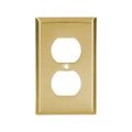Product Image of Duplex Receptacle Wallplate, Brass, Duplex Receptacle Cutout, Brass, Single- Gang, Standard, 94101