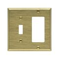 Product Image of Combination Wallplate, Brass, Toggle, Decorator Cutout, Brass, Two- Gang, Standard, 94432