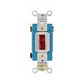 Product Image of Toggle Switch, Red, Screw, Flush, 1-Pole, Pilot Light, Single Pole, 120/277 Vac, #14-10 Awg, AH1201PL