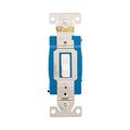 Product Image of Arrow Hart Toggle Switch, #14-10 Awg, 15A, 120/277V, Back & Side Wiring, Screw, White, 3-Way, AH1203W