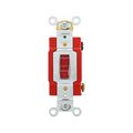 Product Image of Arrow Hart Toggle Switch, Pilot Light, #14-10 Awg, 20A, 120/277V, Screw, Red, 1-Pole, Phenolic, AH1221PL