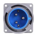 Product Image of Arrow Hart Pin & Sleeve Inlet, #10-#2 Awg 30A, 250V, Blue, Ip67, Ip69K, 2-Pole 3-Wire, Male, AH330B6W