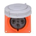Product Image of Arrow Hart Pin & Sleeve Angled Receptacle, #4 -1/0 Awg #12-#16 (Pilot), 100A, 125/250V, Orange, AH4100R12W-15