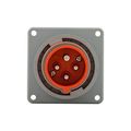 Product Image of Arrow Hart Pin & Sleeve Inlet, #12-#10 Awg 20A, 125/250V, Orange, Ip69K, 3-Pole, 4-Wire, Male, AH420B12W