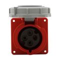 Product Image of Arrow Hart Pin & Sleeve Receptacle, #10-#2 Awg 32A, 380V, 50Hz, 44V, 60Hz, Red, Female, AH432R3W