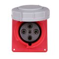 Product Image of Arrow Hart Pin & Sleeve Receptacle, 60/63A 380-415V, 3-Pole, #8-#2 Awg #10-#2 Awg (Ground), AH460R6WDR