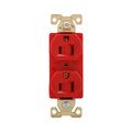 Product Image of Arrow Hart Extra Heavy-Duty Industrial Grade Duplex Receptacle, #14-10 Awg 15A 125V, Red, Duplex, AH5252RD