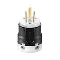 Product Image of Arrow Hart Ultra Grip Straight Blade Plug, #18-#12 Awg 15A 125V, Black, 5-15P, 2-Pole 3-Wire, AH5266