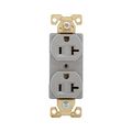 Product Image of Arrow Hart Industrial Duplex Receptacle, #14-10 Awg 20A 125V, Gray, 5-20R, Duplex, AH5352GY