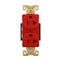 Product Image of Arrow Hart Industrial Duplex Receptacle, #14-10 Awg 20A 125V, Red Face Base, 5-20R, Duplex, AH5362RD