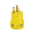 Product Image of Arrow Hart Quick Grip Straight Blade Plug, #18-12 Awg 20A 125V, Yellow, 5-20P, 2-Pole 3-Wire, AH5364Y