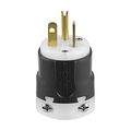 Product Image of Arrow Hart Ultra Grip Straight Blade Plug, #16-#12 Awg 20A 125V, Black, 5-20P, 2-Pole 3-Wire, AH5366