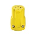 Product Image of Arrow Hart Quick Grip Straight Blade Connector, #16-12 Awg 20A 125V, Yellow, 2-Pole 3-Wire, AH5369Y