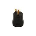 Product Image of Arrow Hart Quick Grip Straight Blade Plug, #18-12 Awg 20A, 250V, Black, 5-20P, 2-Pole 3-Wire, AH5464BK