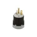 Product Image of Arrow Hart Ultra Grip Straight Blade Plug, #16-#12 Awg 20A, 250V, Black, 6-20P, 2-Pole 3-Wire, AH5466