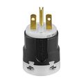 Product Image of Arrow Hart Ultra Grip Straight Blade Plug, #18-#12 Awg 15A, 250V, Black, 6-15P, 2-Pole 3-Wire, AH5666