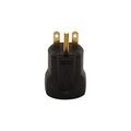 Product Image of Arrow Hart Quick Grip Straight Blade Plug, #16-12 Awg 15A, 250V, 6-15P, 2-Pole 3-Wire, AH5666BK
