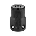 Product Image of Arrow Hart Quick Grip Straight Blade Connector, #18-12 Awg 15A 125V, Black, 2-Pole 3-Wire, AH5969BK