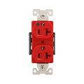 Product Image of Arrow Hart Duplex Receptacle, #14-10 Awg 20A, 125V, Red Face Base, 5-20R, 2-Pole 3-Wire, AH8300RD