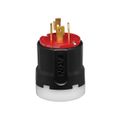 Product Image of Arrow Hart Color Coded Locking Plug, #14-8 Awg 20A, 480V, L16-20 3-Pole 4-Wire, AHCL1620P