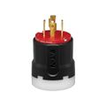 Product Image of Arrow Hart Color Coded Locking Plug, #14-8 Awg 30A, 480V, L16-30 3-Pole 4-Wire, AHCL1630P