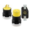 Product Image of Arrow Hart Color Coded Locking Flanged Inlet, #14-8 Awg 30A 125V, L5-30, 2-Pole 3-Wire, AHCL530FI