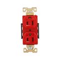 Product Image of Arrow Hart Industrial Duplex Receptacle, #14 -10Awg 15A 125V, Red Face Base, 2-Pole 3-Wire, AHIG5262RD
